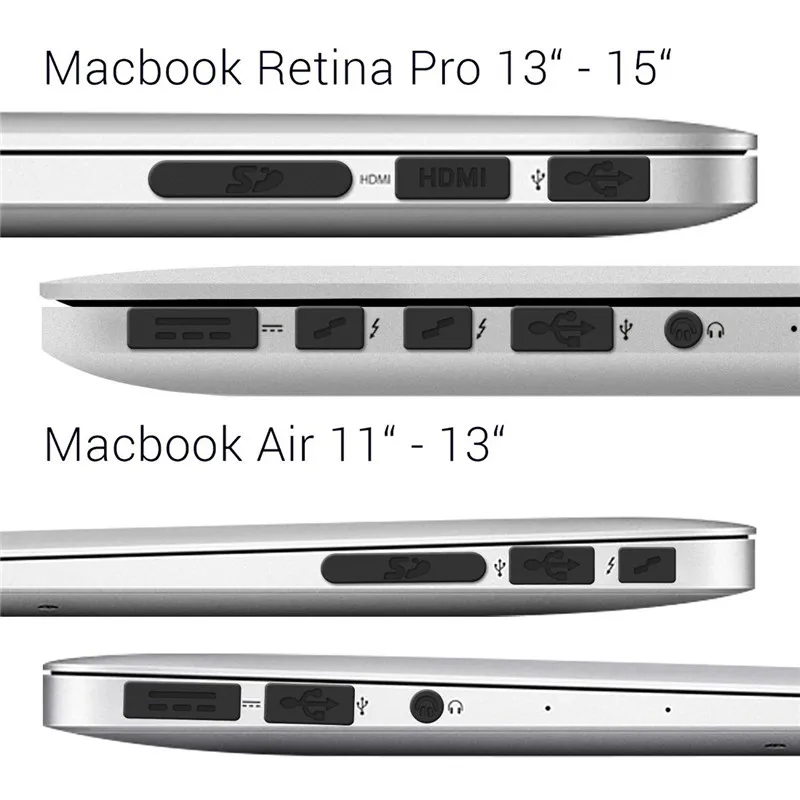 12 шт Силиконовые пылезащитные заглушки для Apple MacBook Pro 13 15 Retina / Air 11 ноутбук
