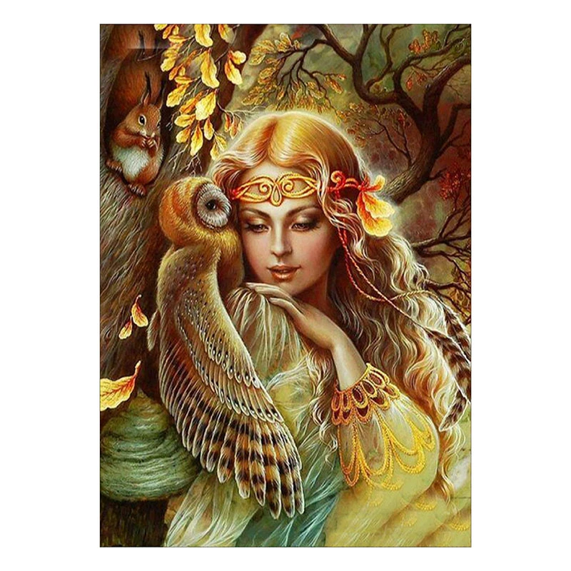 Hazlo tú mismo 5D Diamante Taladro con Dibujo de Búho Bordado Animal Completo De Pintura Decoración Arte Artesanía 31Y