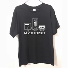 Модные новые мужские футболки с коротким рукавом, с принтом "Never Forget Floppy Disc кассета VHS Tech Geek", мужские майки, футболки