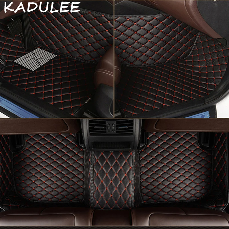 

KADULEE PU leather car floor mats for Kia Rio 2007-2012 2013 2014 2015 2016 2017 2018 Custom foot Pads automobile carpet cover