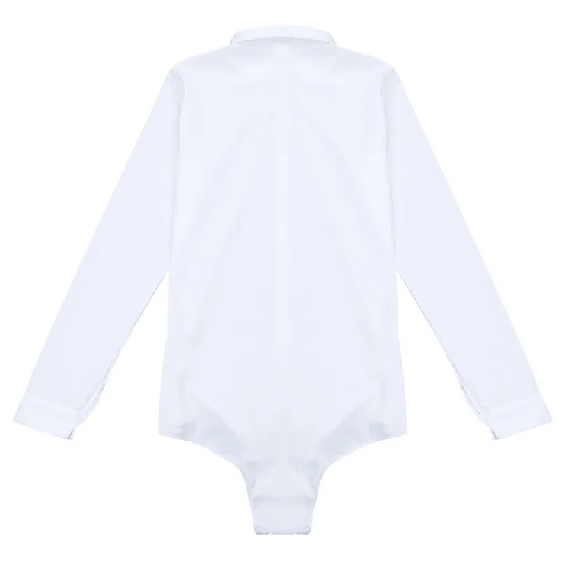 iEFiEL Mens Long Sleeve Zipper Solid Color Latin Modern Dance Shirt with Bowtie One-piece Romper Shirt Male White Tuxedo dress shirts