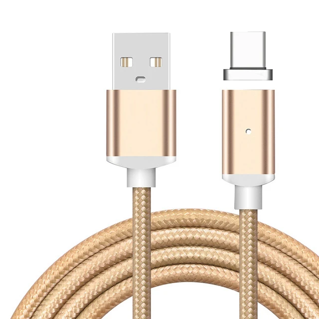 Магнитный кабель usb type C USB-C type-C USB быстрое зарядное устройство магнитный кабель для samsung S8 S9 Plus Note 8 A3 A5 зарядный кабель - Тип штекера: Gold