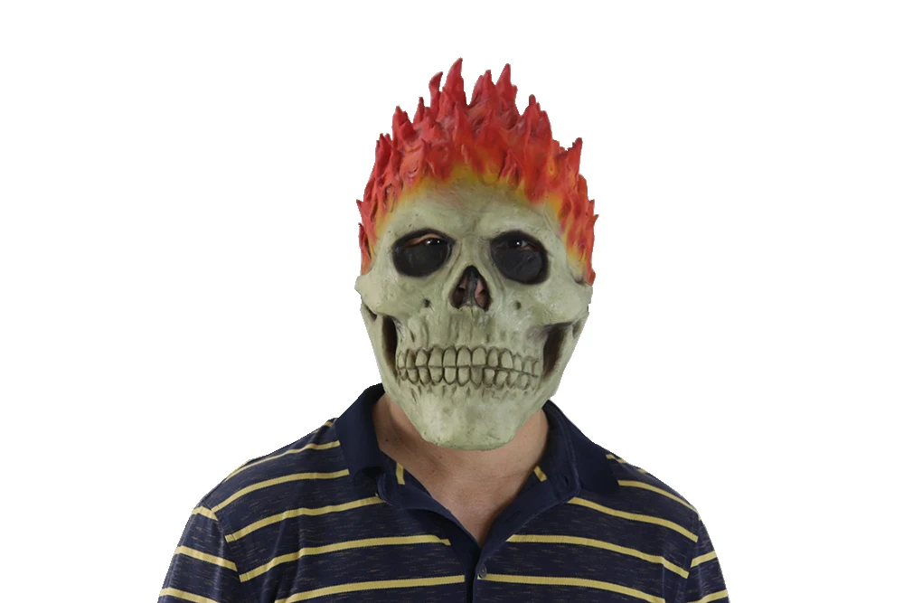 

Halloween Horror Burning Skeleton Head Mask Realistic Latex Skull Mask for Adult Party Mask Festival Cosplay Costume