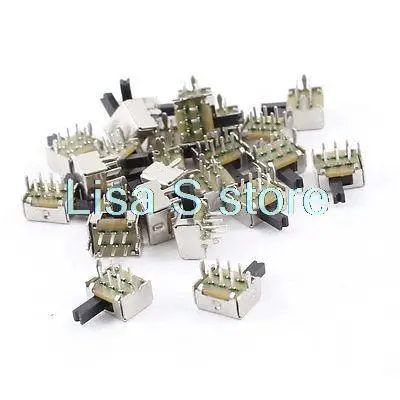 25 шт. 6Pin PCB крепление 2 положения DPDT Миниатюрный Мини-скользящий переключатель