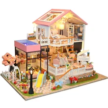 Kids Mini Doll House DIY Handmade Accessories Children Arts Miniature Gifts Home Staircase Furnitures Wooden Toys