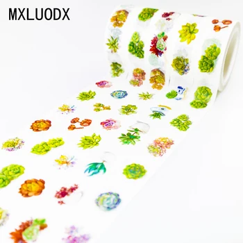

Sticky Washi Masking Tape Set Decor Paper Scrapbook Succulent Patterns DIY Office Stationery Decorative Adhesive Tape 1PCS/Lot