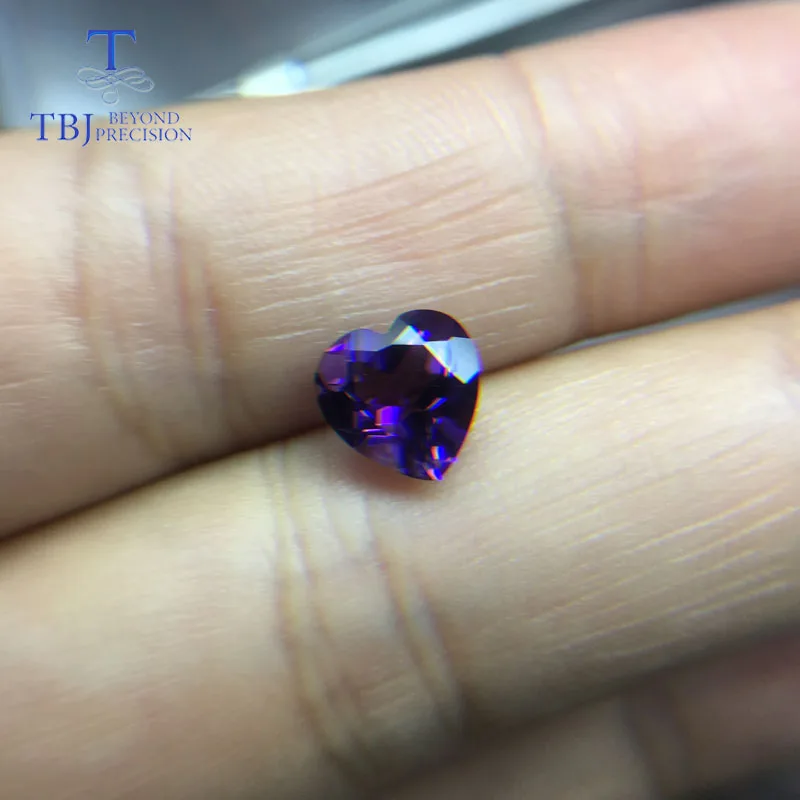 TBJ, природный Африканский Аметист Сердце 8 мм 1.8ct одежда высшего качества хороший цвет свободные драгоценные камни для diy ювелирных изделий - Цвет камня: amethyst