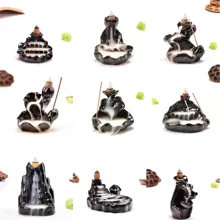 Мини Черный глянцевый курильница для благовоний горелка башня для благовоний горелка лотоса печь для ароматерапии Запах Удаление чайного домика Декор