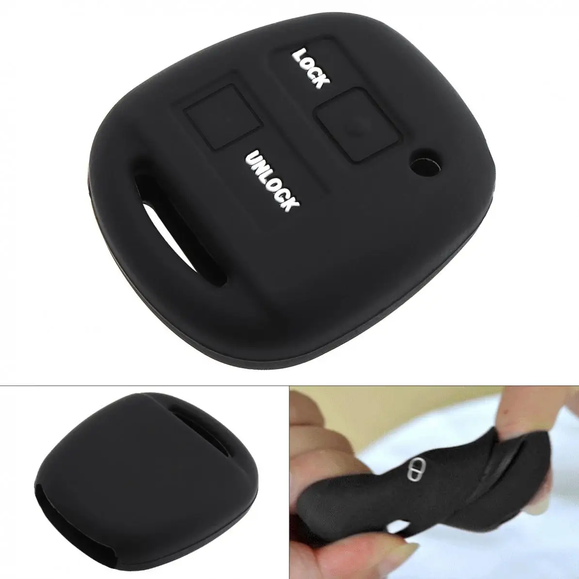 2 Buttons Straight Plate Silicone Car Key Case Protector Holder for Toyota Camry RAV4 PRADO Corolla AVENSIS LAND CRUISER YARIS | Автомобили