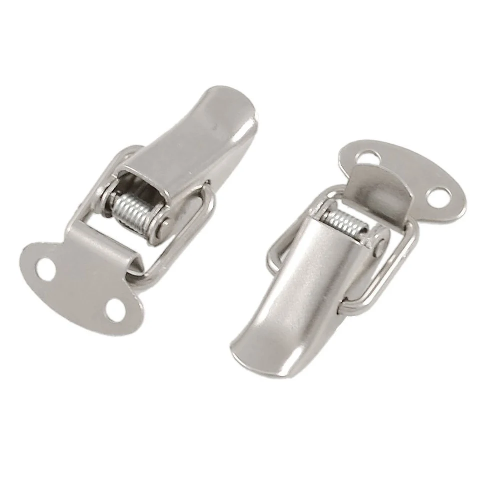 

1.6" Long Silver Tone Metal Pull Down Loop Draw Latch 2 Pcs