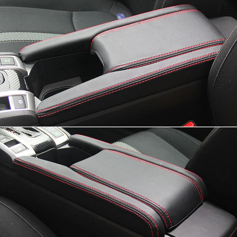 Черный подлокотник коробка крышка для Honda Civic черный+ красный украшения протектор защиты 3 шт центр-18
