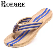 ROEGRE 2017 Новый Конструктор Мужская Вьетнамки Летние Удобные Легкие Пляжные Сандалии Открытый Мужчины Тапочки Синий Размер Плюс 45