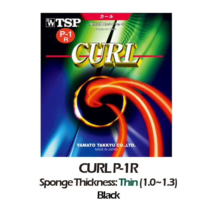 TSP CURL P-1R(P-1 R) Настольный теннис резиновый(используется Joo Se-Hyuk, Seo Hyowon) Pips-длинная губка для пинг-понга - Цвет: Black Thin