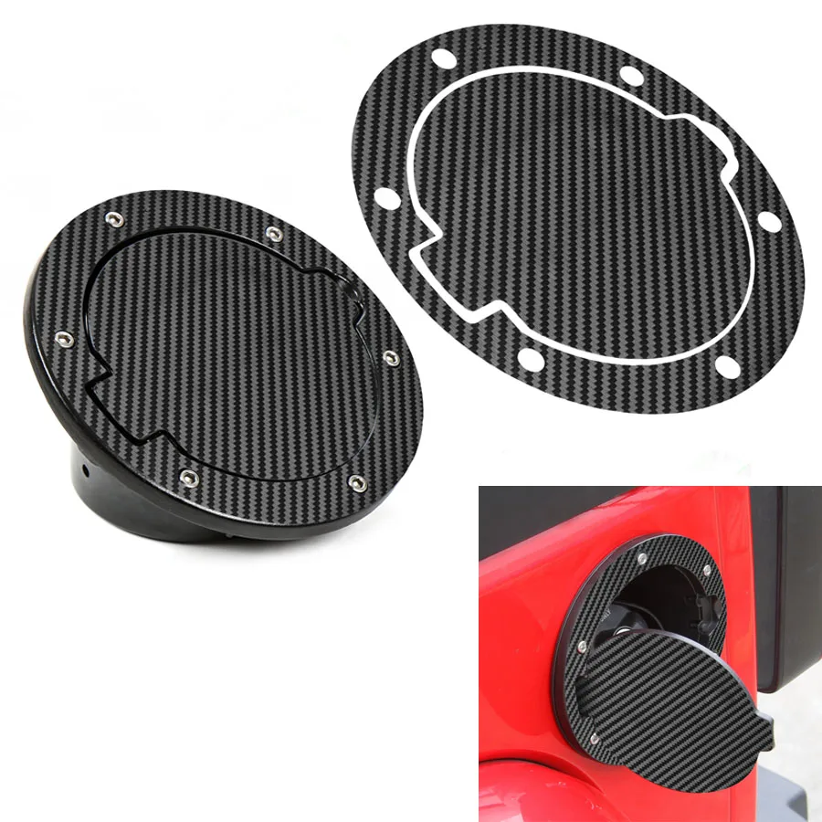 YAQUICKA Car Exterior Fuel Oil Tank Cover Cap with Carbon Fiber Style