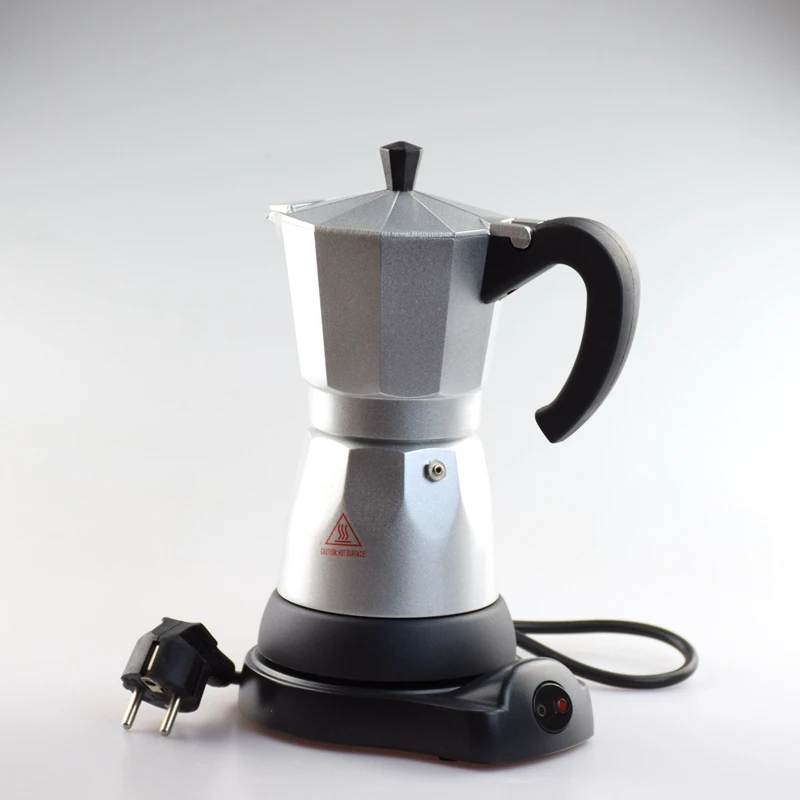 Electric heating mocha pot fully automatic aluminum coffee machine lounged electric coffee pot coffee 220V Europlug