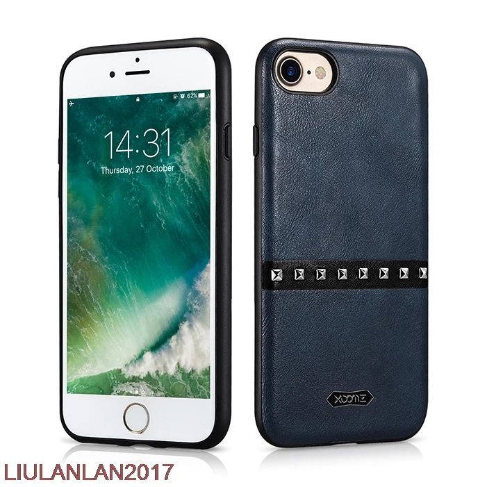 Plain Cover Case For Apple Iphone 7 Retro PU Leather Anti knock