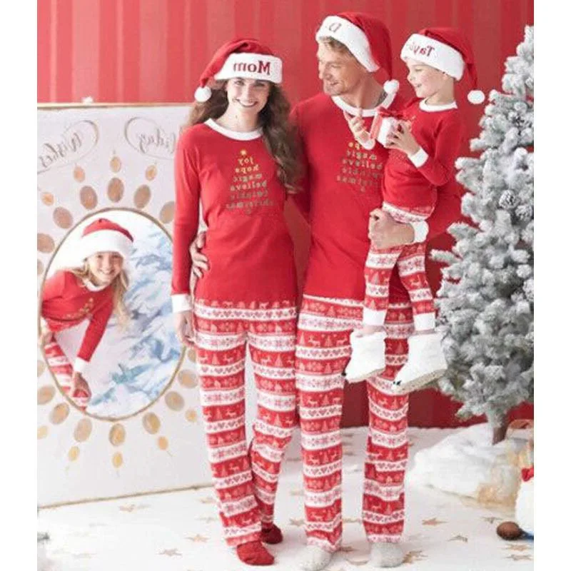Achat Famille noël pyjamas correspondant mère fille vêtements 2019 mode père fils Mon nouvel an famille Look ensembles enfants tenues