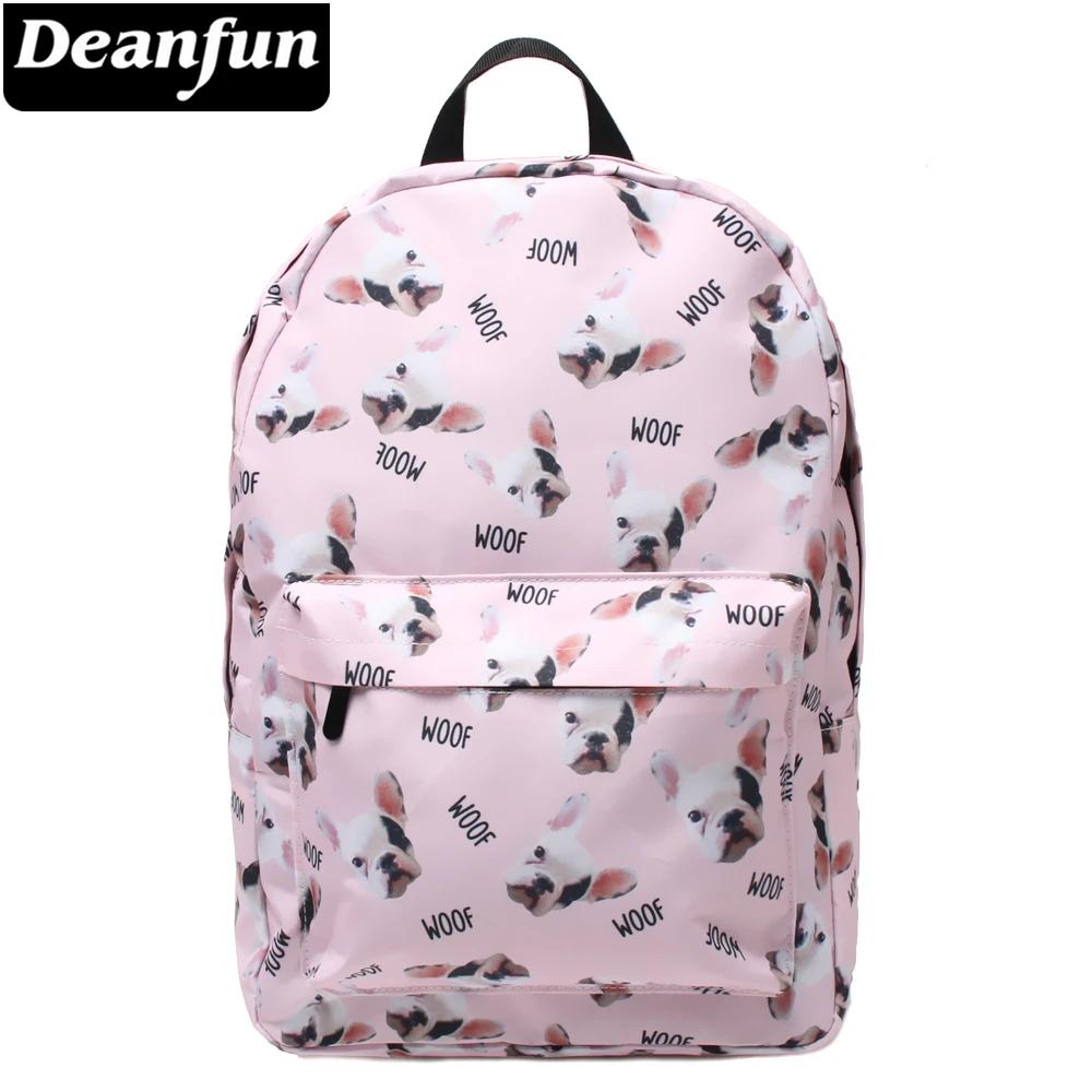 

Deanfun Bulldog Backpack Animal Printing Cute for Teenager Girls School 80013