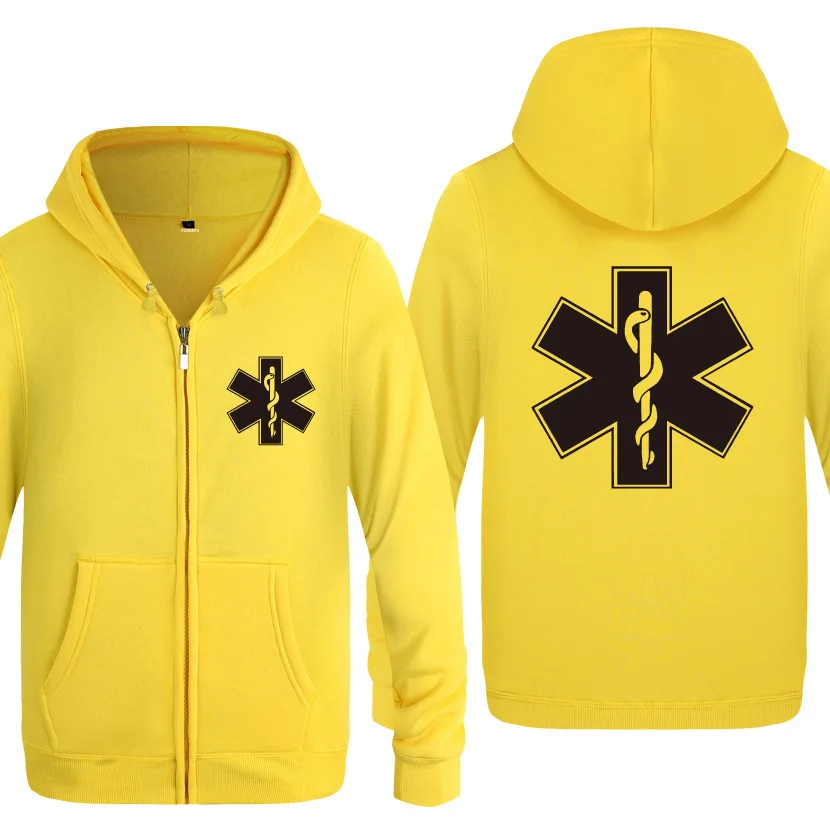  EMT Emergency Ambulance Printed Hoodies Men Brand Fleece Long Sleeve Mens Jacket Sweatshirt Coat Wi