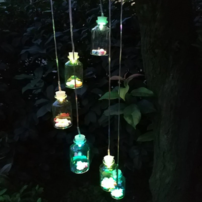 Livre para Garrafa de Jardim Decoração do Jardim Movido a Energia Cor-mudando a Luz do Carrilhão do Vento Led ao ar Lâmpada Solar Vento Casa Luz 3 Cheap Lâmpadas solares