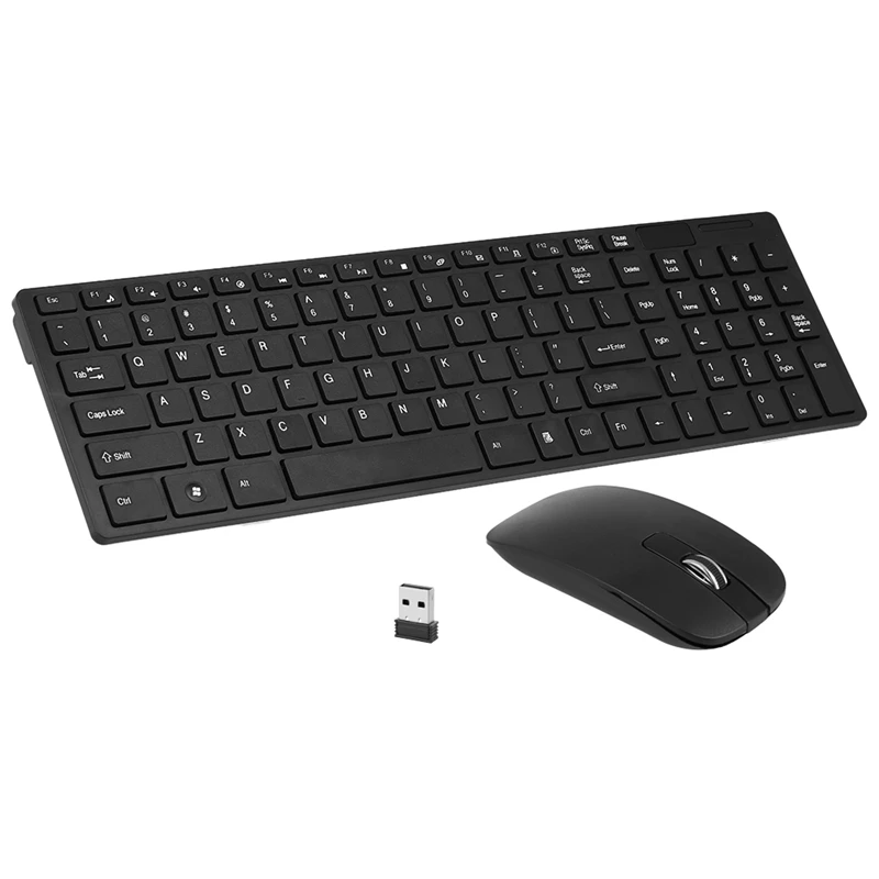 

2.4GHz Wireless Keyboard Mouse Combo with Micro Receiver for PC Laptop