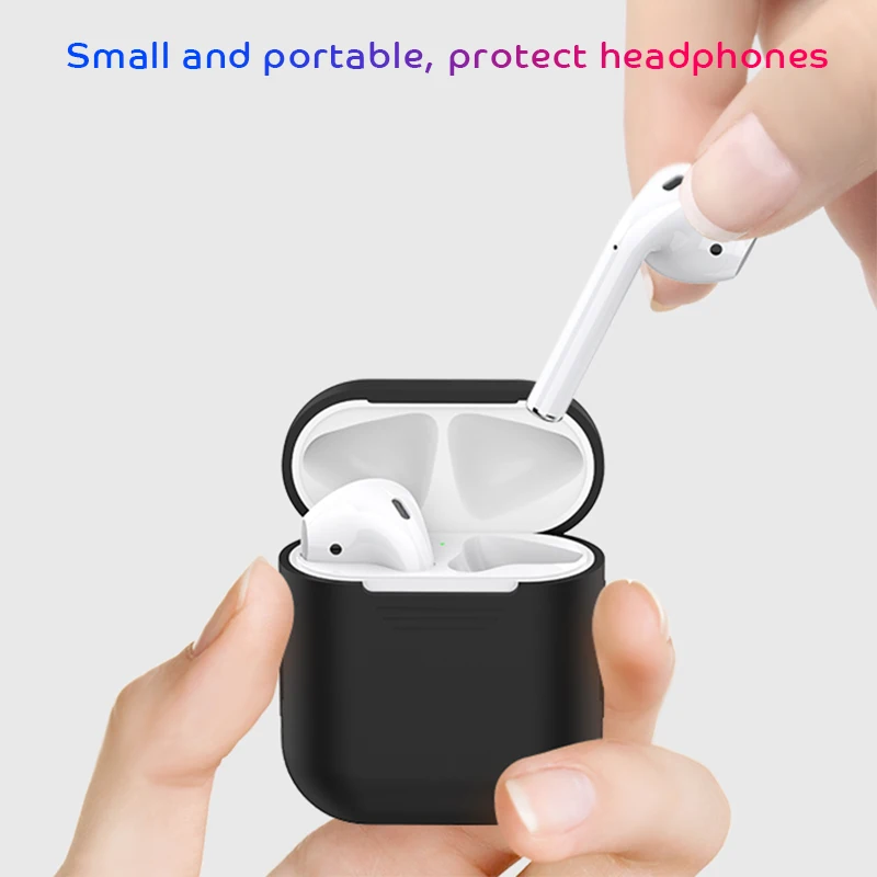 IQD для AirPods чехол Защитный силиконовый брелок противоударный Для Apple AirPod 2& 1 чехол для зарядки аксессуары премиум-набор кожи