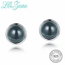 L& Цзуань 925 пробы серебро 5.31ct натуральный Лондон Голубой топаз серьги гвоздики для женщин Круглый драгоценный камень ювелирные украшения рождеств