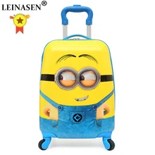 Мультяшный Детский чемодан на колесиках, сумка на колесиках, 16 дюймов, 18 дюймов, Детский чемодан для мальчиков и девочек, переноска, АБС-пластик, багаж на колесиках, детский Багаж