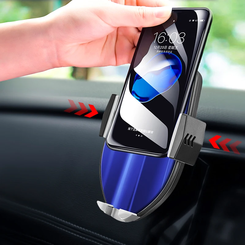 10w Qi Wireless Car Fast Charger for IPhone Xs Max X Xr 8 plus Samsung S10 9 8 7 Automatic Clamping Charging Station Dock Holder