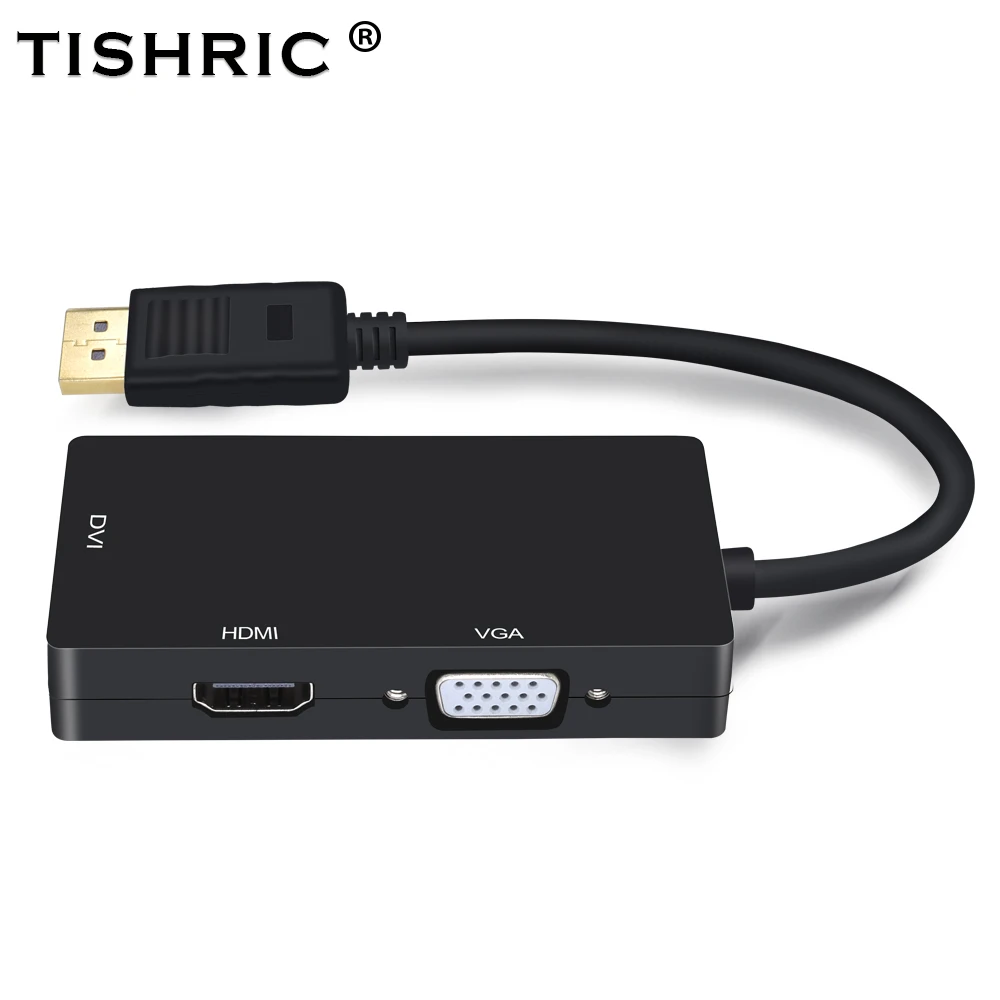 TISHRIC 3 в 1 порт дисплея DP порт дисплея папа-DVI адаптер HDMI VGA 3,5 мм конвертер кабель для Dell hp монитор Destop компьютер