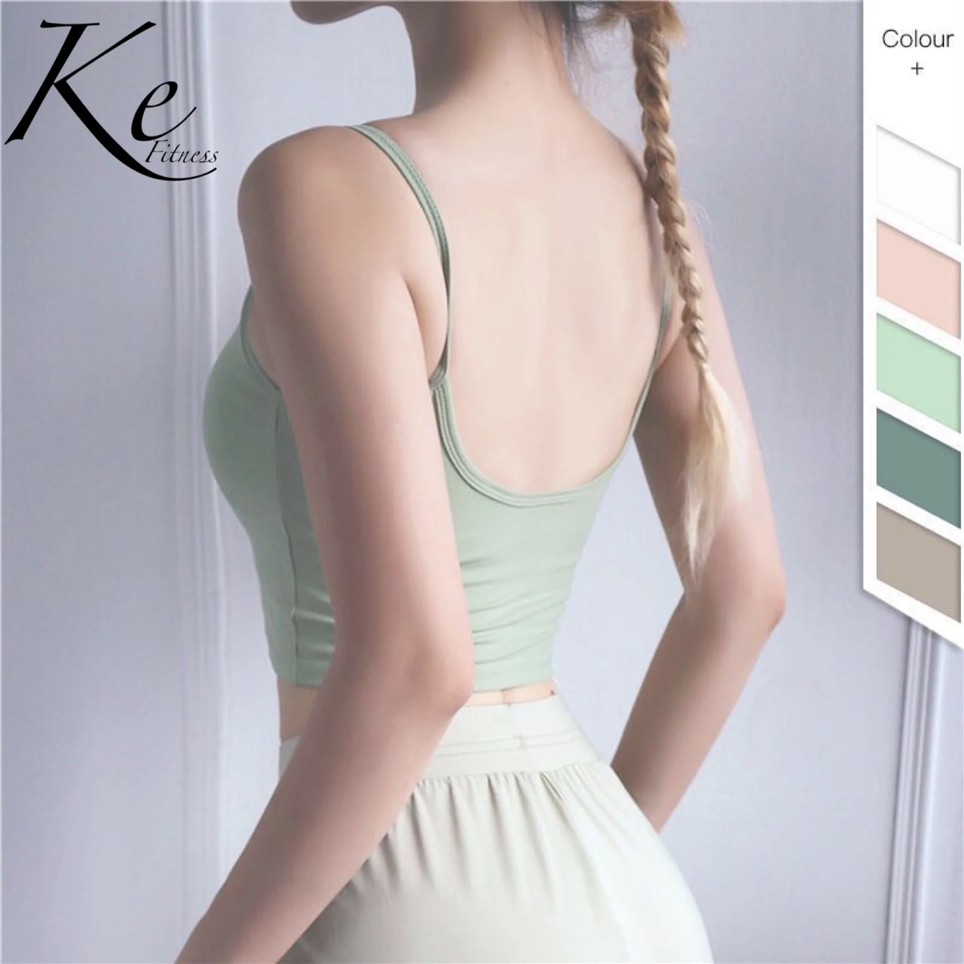 

KE green t-shirt style transparent letter printing fitness sexy blouse female hollow mesh perspective dance short sleeve tide