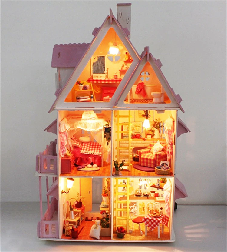 jeugd Kind vertraging DIY Model Sunshine Alice Poppenhuis Gratis Verzending Monteren Villa Doll  Home/Hout Kinderen Mini Houten Speelgoed Miniatuur Dollhouse|toy  corvette|dollhouse hattoy outlet - AliExpress