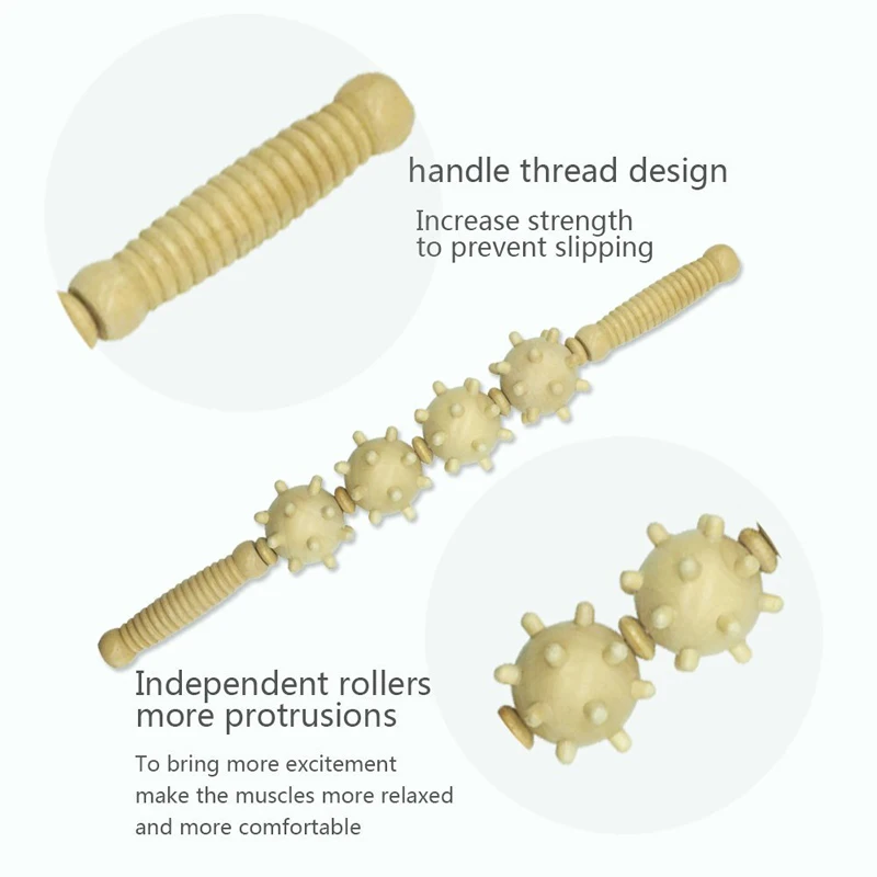 Дерево, облегчение боли, массажный инструмент-18 дюймов, Антицеллюлитный бластер, средство для удаления фасции, мышечная роликовая палочка, комбо для уменьшения целлюлита