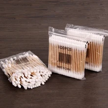 Ватные палочки с деревянной ручкой, аппликатор для макияжа, медицинские украшения для ушей, Чистый Макияж для красоты