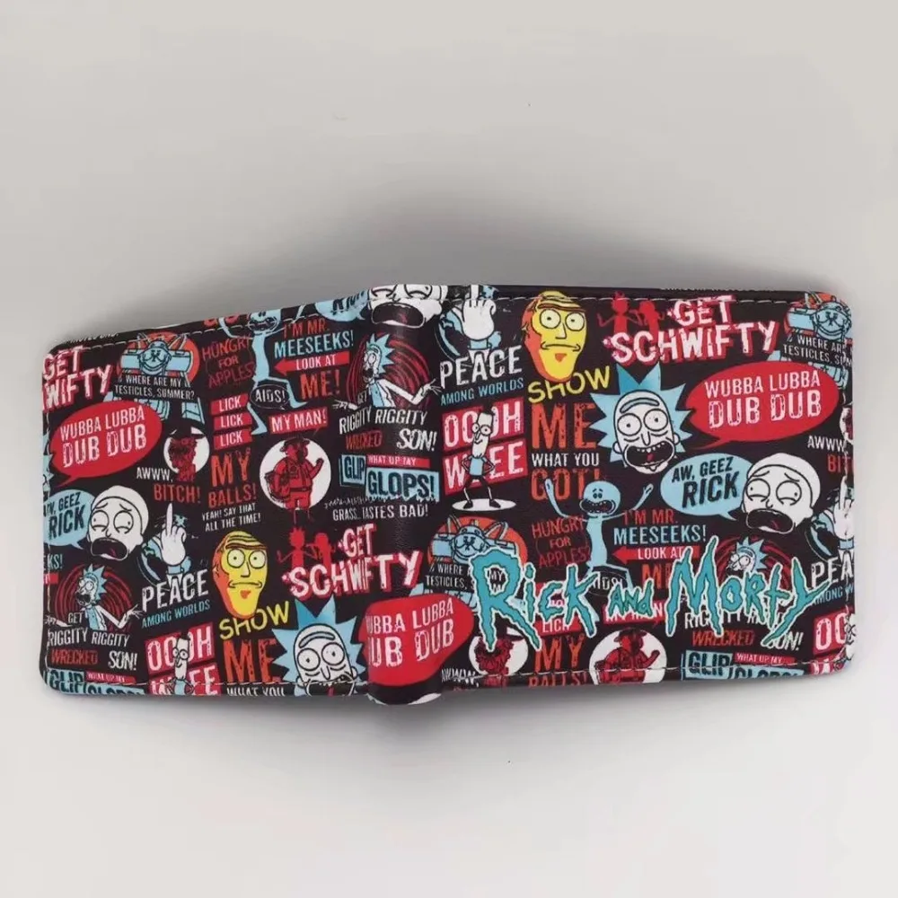 

New Rick and Morty Bifold Wallets Color Print Leather PU Short Coin Purse Cosplay Anime Cartoon Character Student Wallet Gift