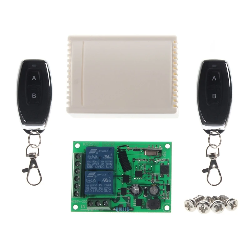 

433Mhz Universal Wireless Remote Control Switch AC 250V 110V 220V 2CH Relay Receiver Module #Sep.07