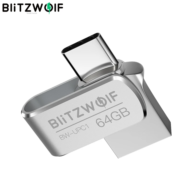 BlitzWolf BW-UPC1 2-in-1 Type-C USB 3.0 Aluminium Alloy 16GB 32GB 64GB OTG USB Flash Drive External Storage