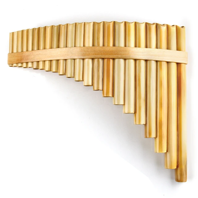 Upscale Right Hand Romanian Folk Instrument Natural Reed Pan Flute