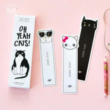 30 PCS/caixa cabeca Bonito do gato papel bookmark papelaria material escolar papelaria bookmarks livro titular do cartao DE mens