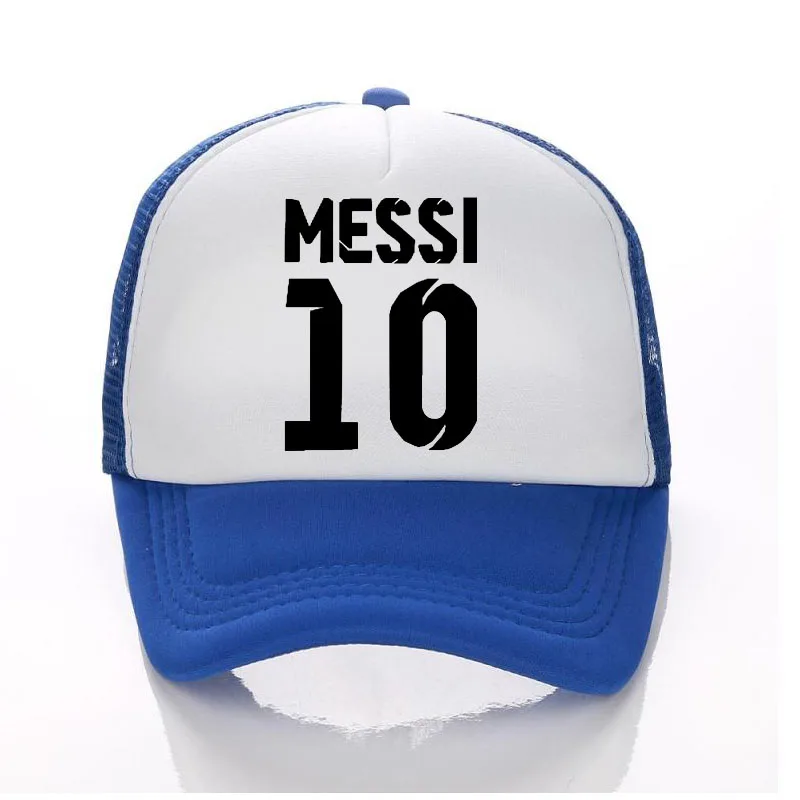 meesi детская бейсболка летний ребенок/взрослых Бейсбол шляпы солнцезащитные, кепки для Мальчиков Snapbacks любителей Messi 10 Бразильский футбол Кепки - Цвет: blue