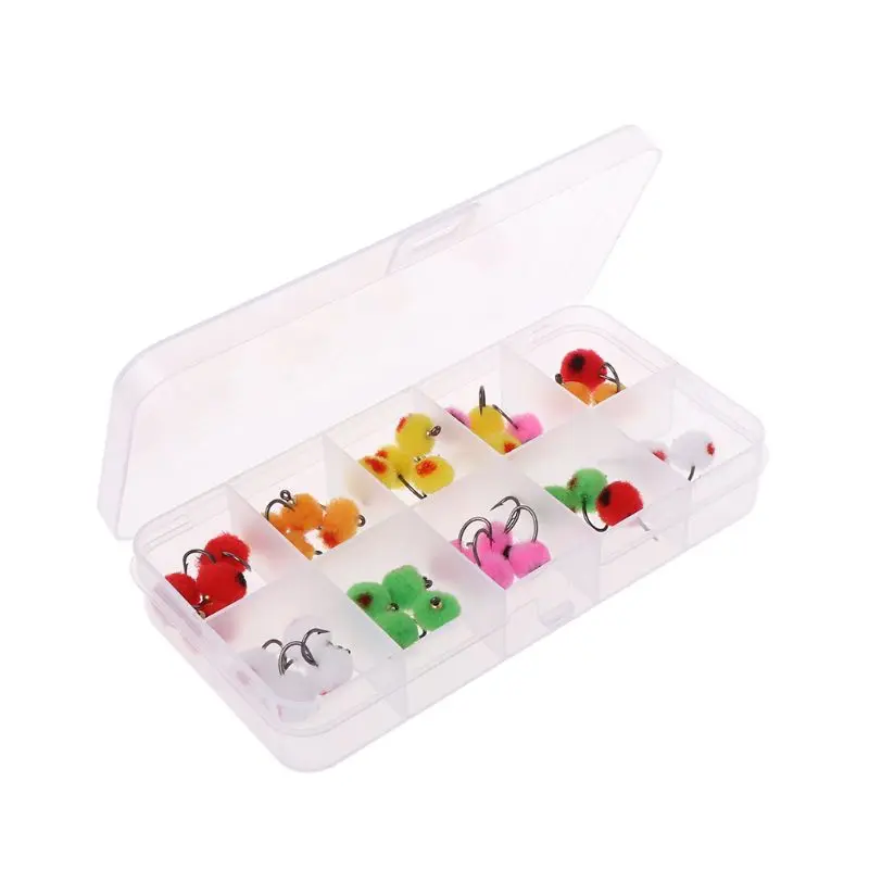 

36Pcs/Set Fishing Bait Copper Head Fly Fishing Tackle Baits Mixed Color With Box Artificial Lure Sharp Barbed Hook Trout