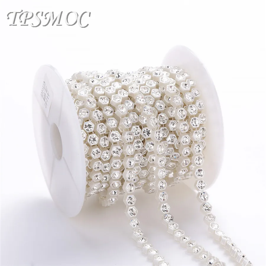 Buy TPSMOC 10yards 7mm pearl with crystal rhinestone