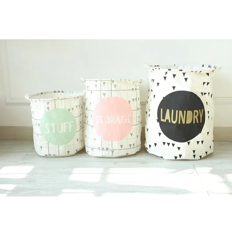 New Simple Design Laundry Hamper Bag Clothes Storage Baskets Home Barrel Bags Kids Toy Basket AU640 | Дом и сад