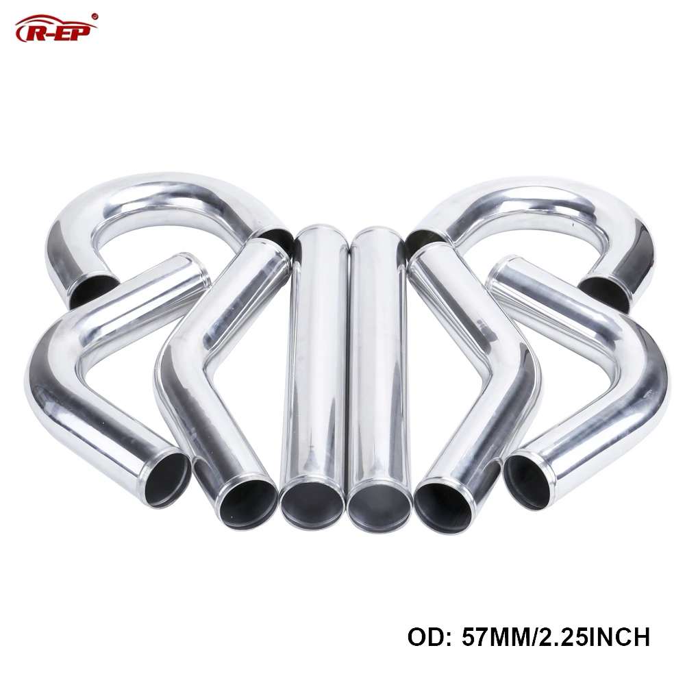 

R-EP Universal 2.25inch Air Intake Pipe 57mm Aluminum Tube for Racing Car Intercooler High Power 0/45/90/180 Degrees L S Type