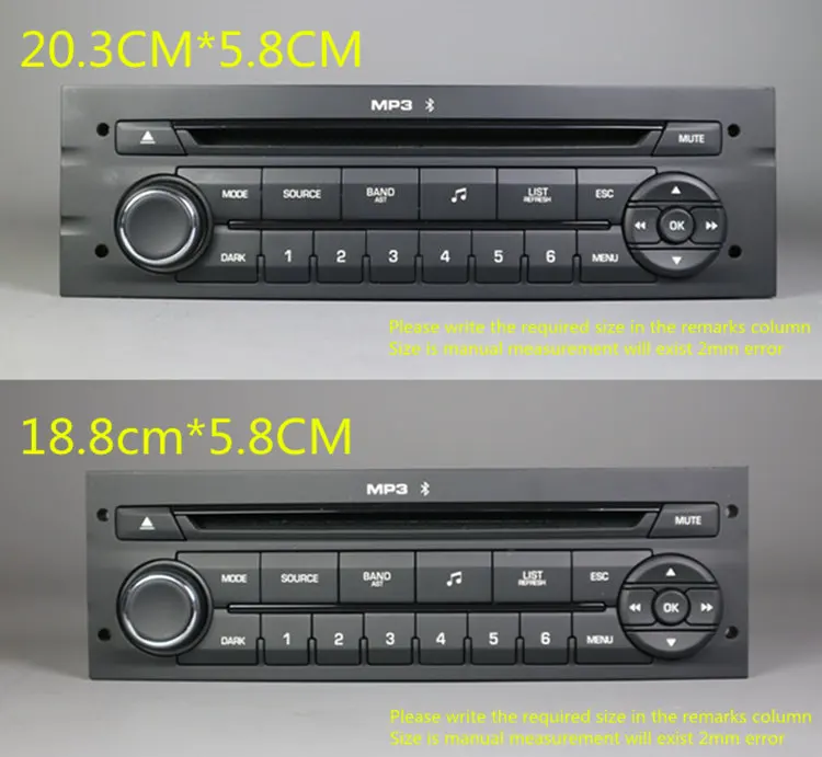 Genuine Original large panel RD45 Car Radio with CD USB Bluetooth aux MP3 for Peugeot 207 206 307 308 807 Citroen C2 C3 C4 C5 C8 car radio car cd player
