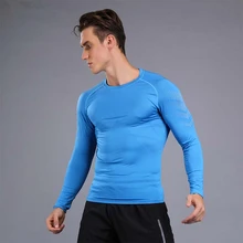 CKAHSBI Fashion Men T Shirts Sports Running Top Tees Mens Clothing Long Sleeve Casual O Neck Cotton Fitness Tshirt Sportwear