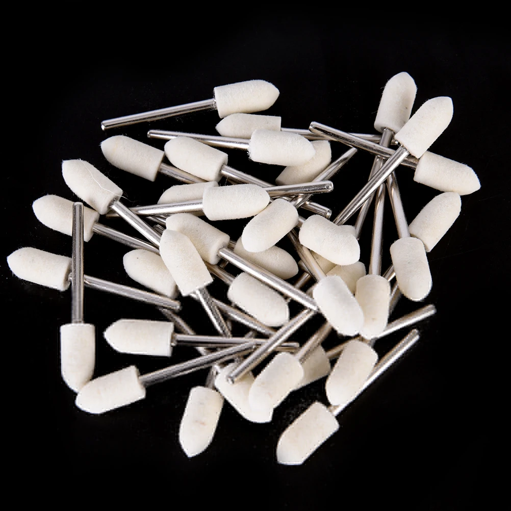 25pcs/lot 3mm X 8mm Felt Polishing Buffing Pad Head Set For Rotary