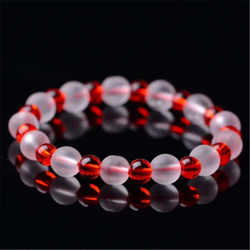 Drop Shipping High Quality Natural Red Color Crystal Round Beads White