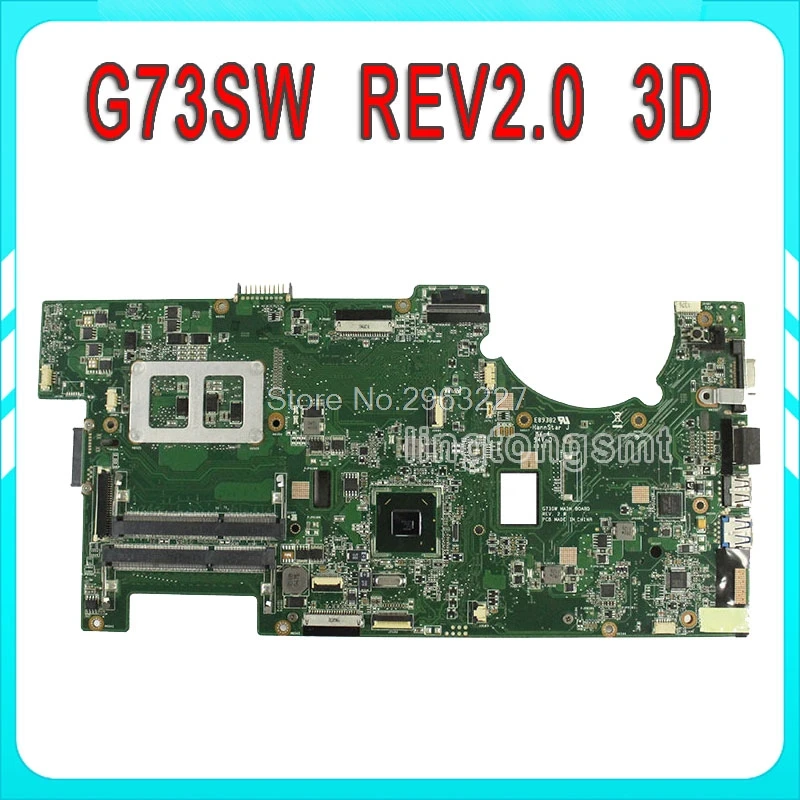 Best Price G73SW For ASUS Motherboard rev2.0 HM65 4RAM Slots 3D Connector 90R-N3IMB1000Y Mainboard Full test