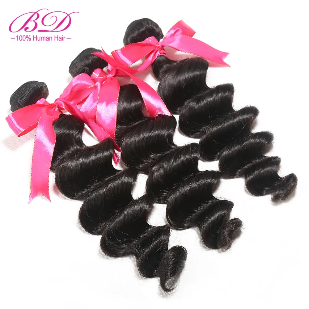 

BD HAIR Malaysian Loose Wave Human Hair Bundles 3pcs/lot Remy Hair 8A Grade Hair Bundles Natural Color Free Shipping